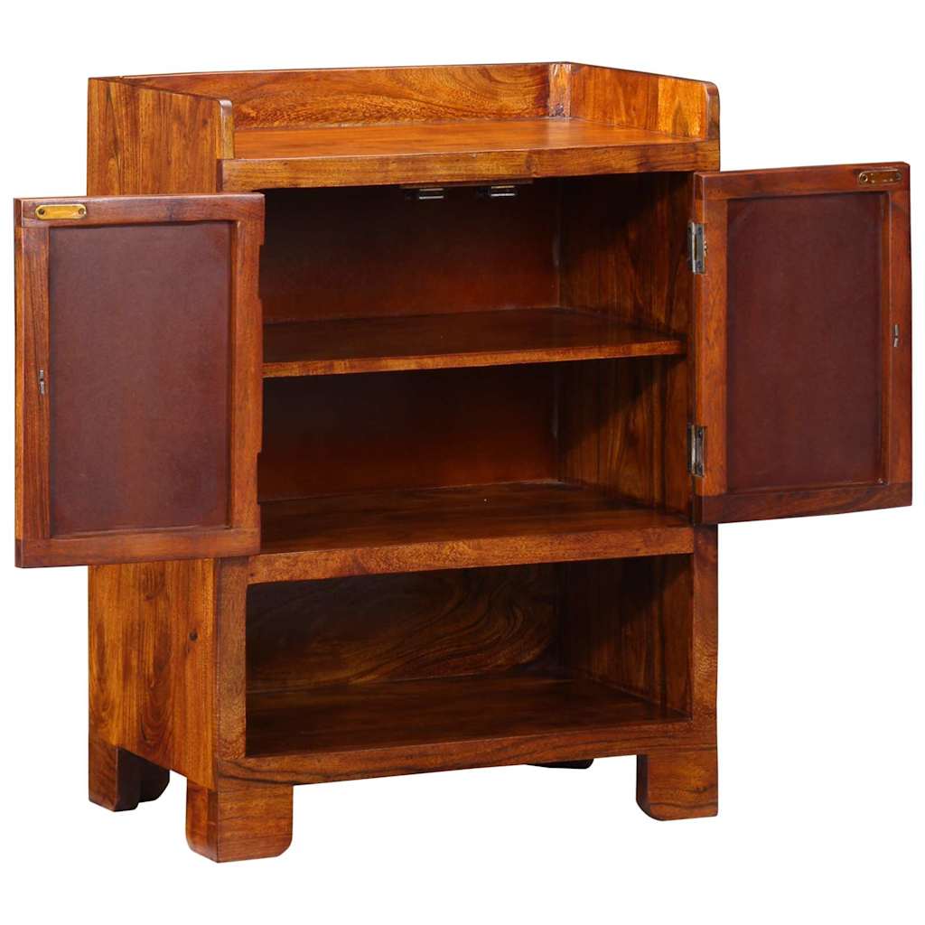 Schuhschrank mit Tür Braun 55 x 35 x 75 cm Massivholz Akazie