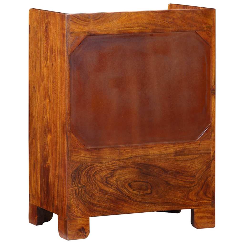 Schuhschrank mit Tür Braun 55 x 35 x 75 cm Massivholz Akazie