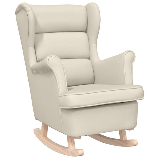 Schaukelsessel Weiß 74x90x102 cm Leinen