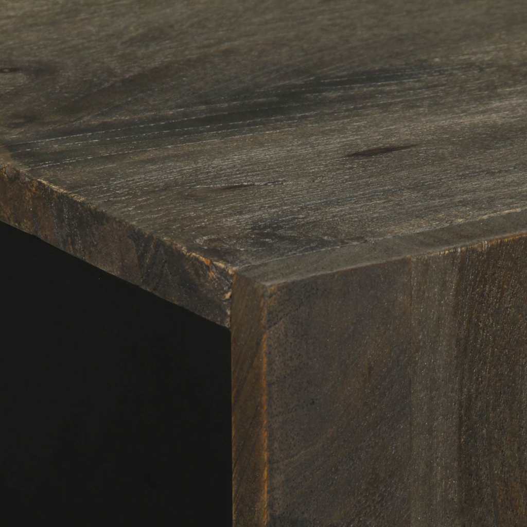 3-tlg. Sideboards Schwarz 60x33x75 cm Massivholz Mango