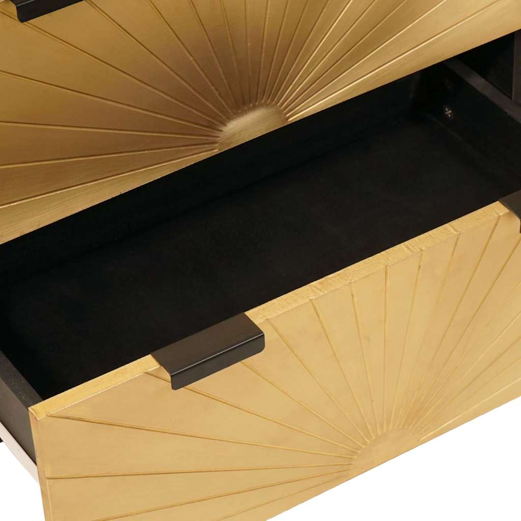 Sideboard 2 pcs Schwarz und Gold 60 x 33 x 75 cm