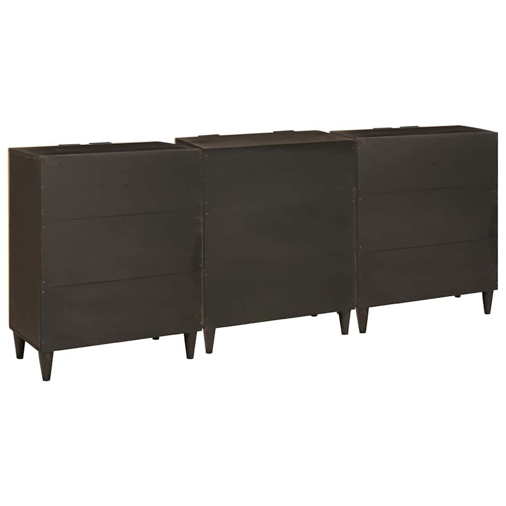 Sideboard 3 pcs Schwarz und Gold 60 x 33 x 75 cm