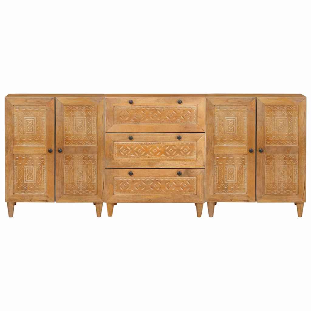 Sideboard 3 pcs Braun 60 x 33 x 75 cm massives Mangoholz