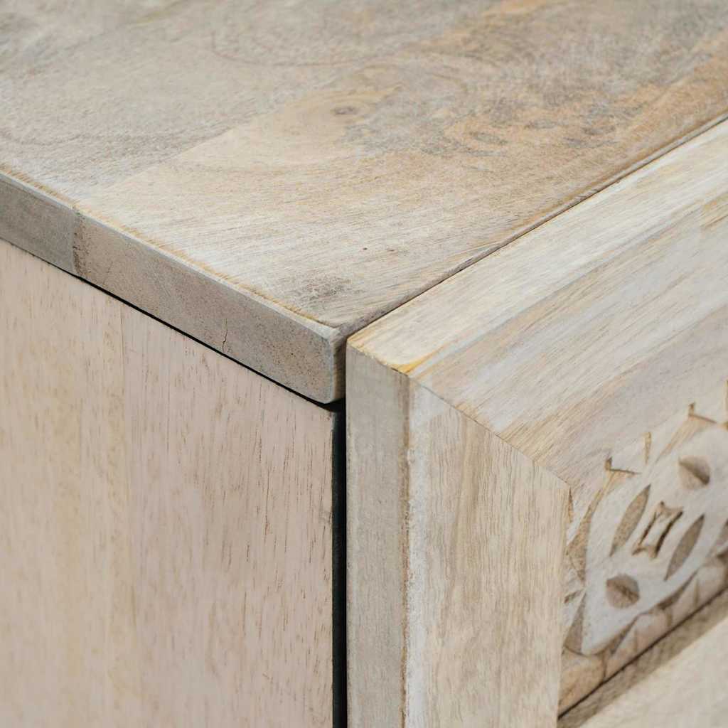Sideboard 2 pcs Weiß 60 x 33 x 75 cm massives Mangoholz