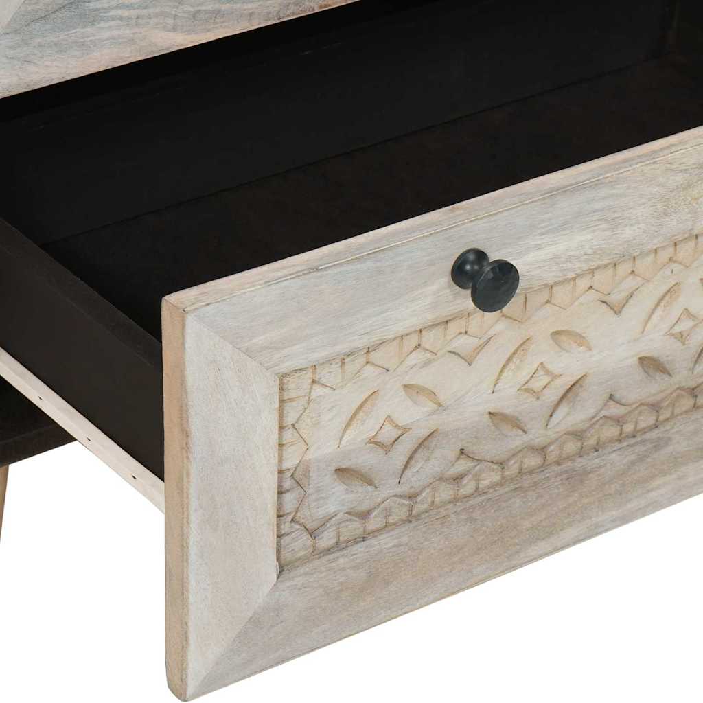 Sideboard 2 pcs Weiß 60 x 33 x 75 cm massives Mangoholz