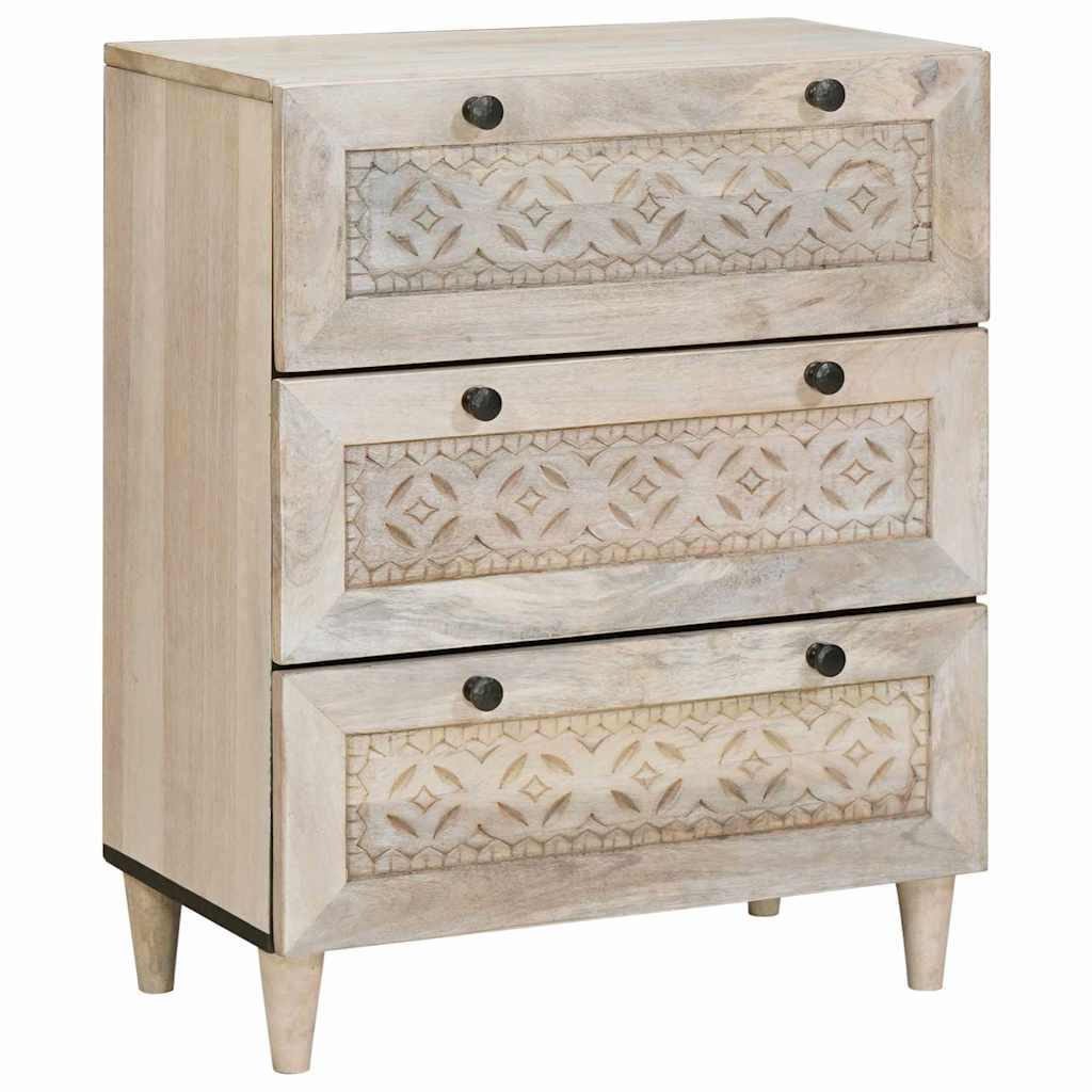 Sideboard 2 pcs Weiß 60 x 33 x 75 cm massives Mangoholz
