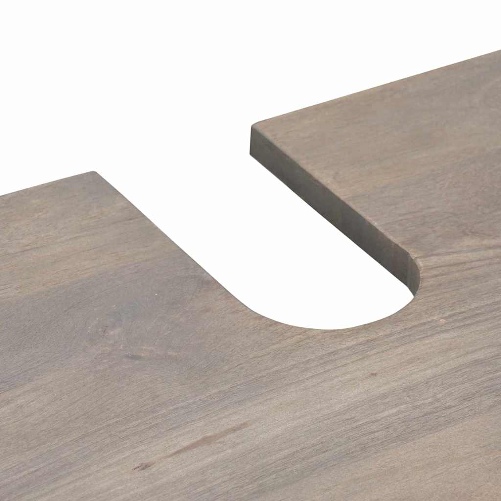 Badezimmerschrank-Set Wandmontiert 5 pcs Grau Massivholz Mango