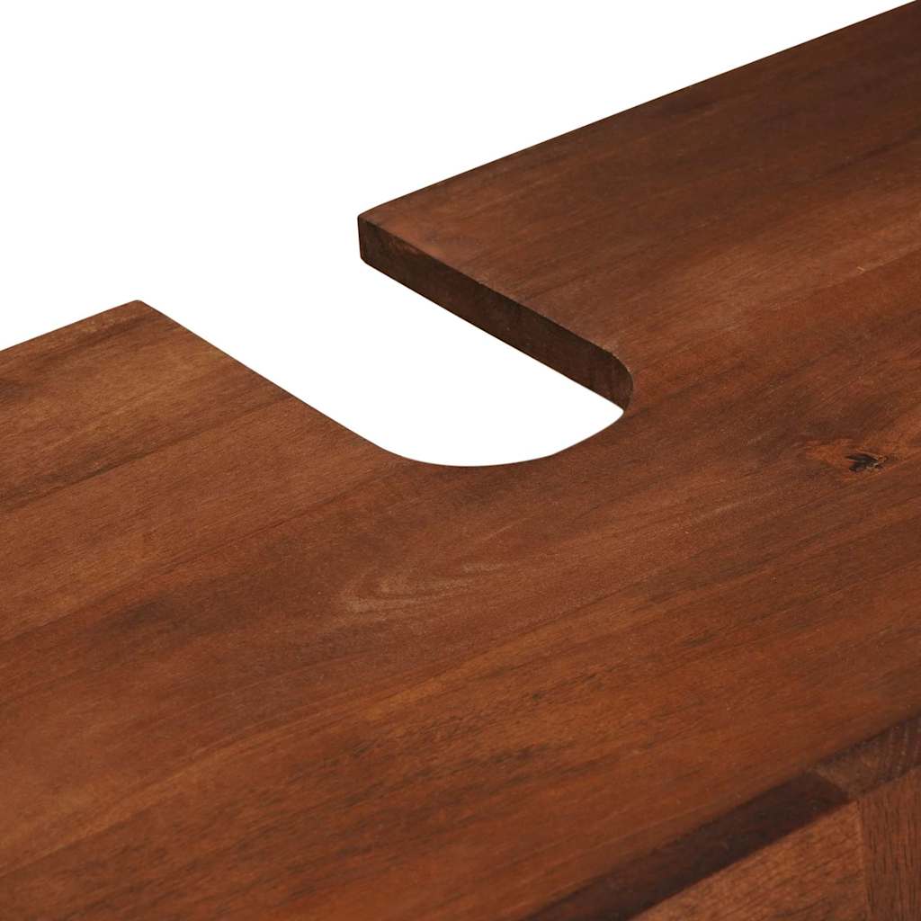 Badezimmerschrank 5 pcs Braun und Schwarz Massivholz Mango