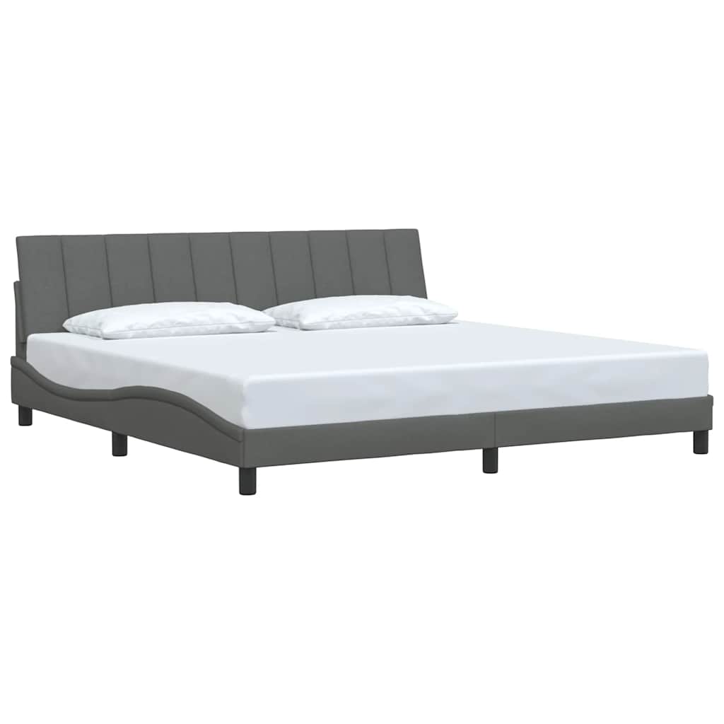 Bettgestell ohne Matratze "Hanko" Dunkelgrau 200x200 cm Stoff