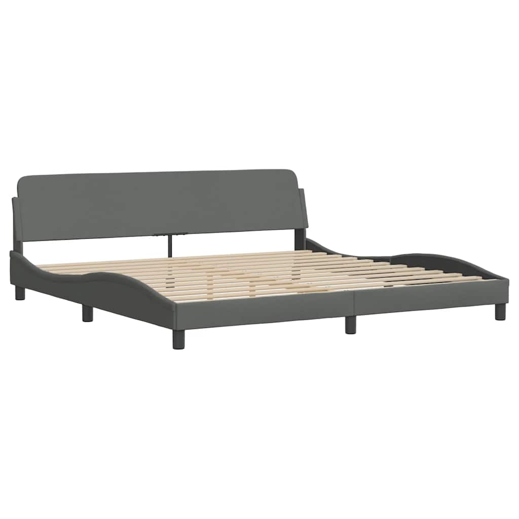 Bettgestell ohne Matratze "Hanko" Dunkelgrau 200x200 cm Stoff