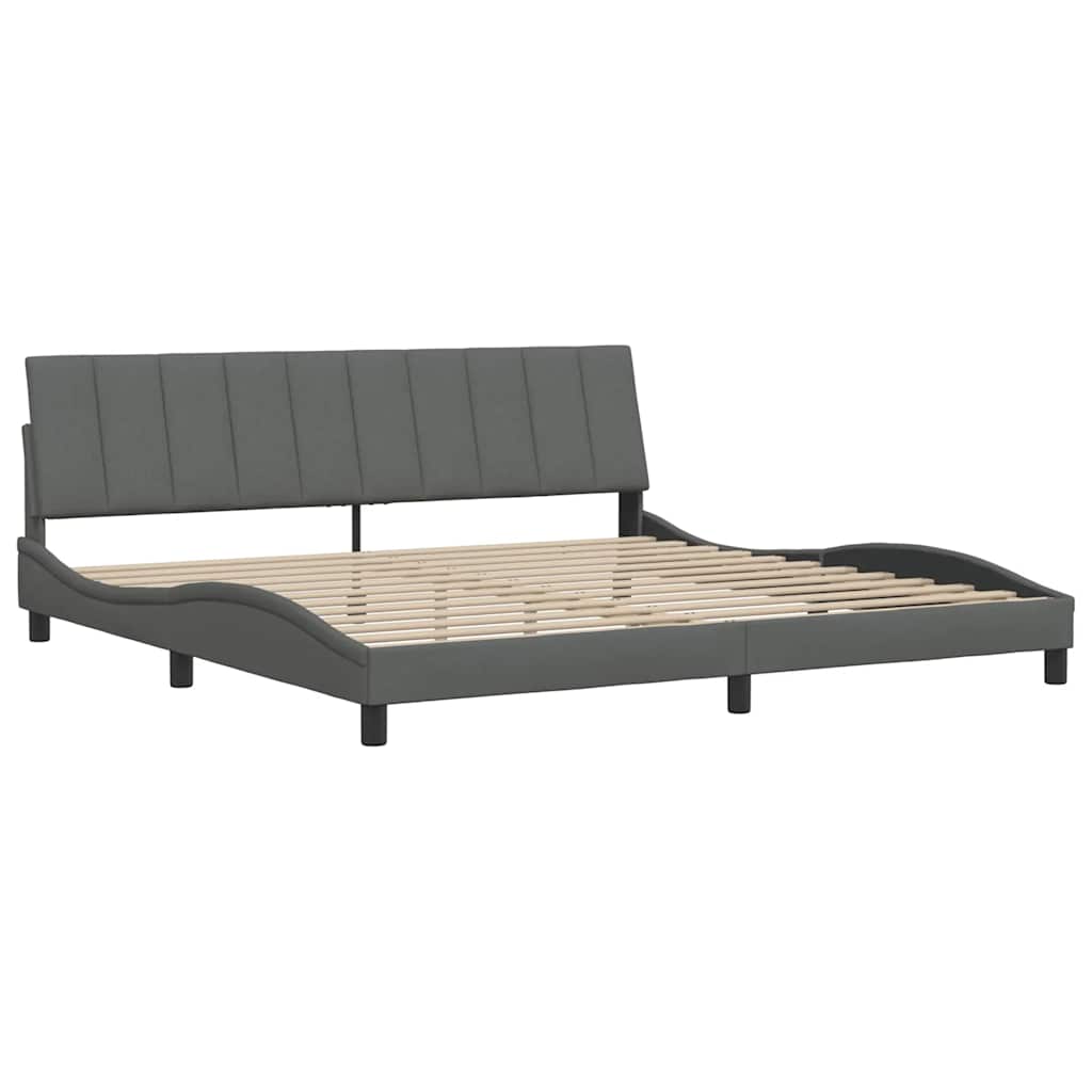 Bettgestell ohne Matratze "Hanko" Dunkelgrau 200x200 cm Stoff
