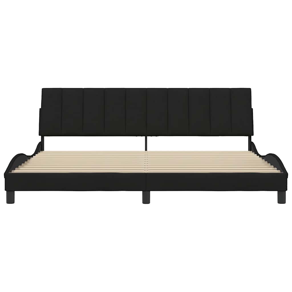 Bettgestell ohne Matratze "Hanko" Schwarz 200x200 cm Stoff