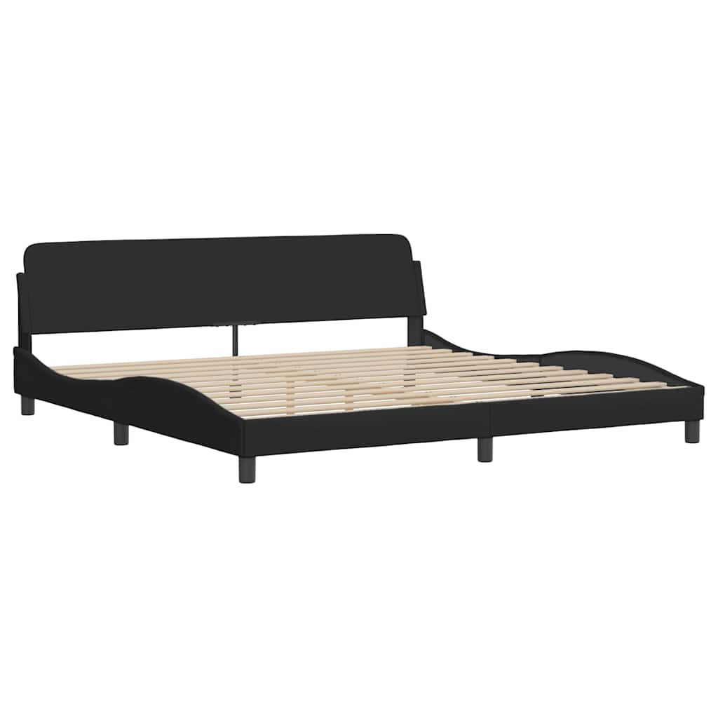 Bettgestell ohne Matratze "Hanko" Schwarz 200x200 cm Stoff