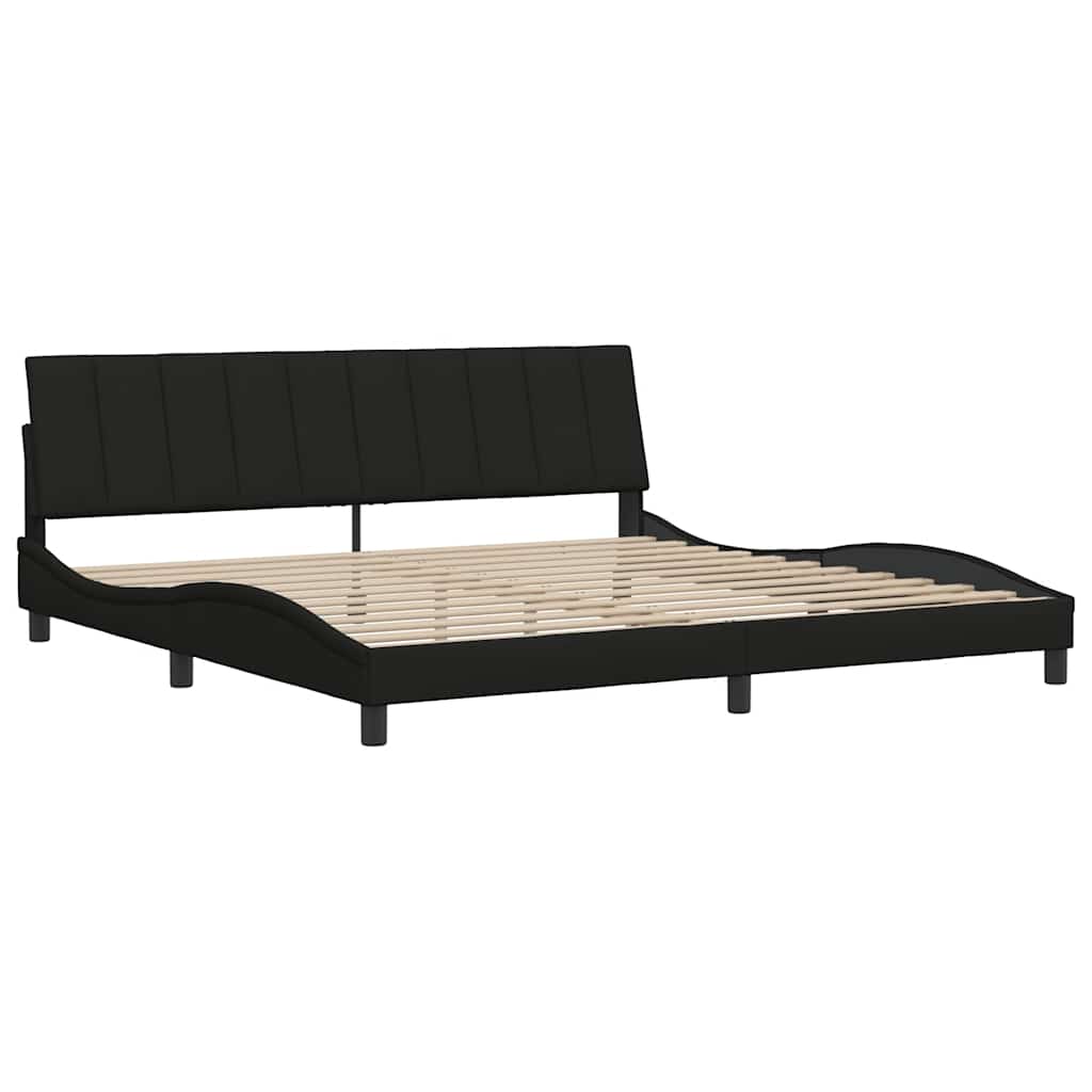 Bettgestell ohne Matratze "Hanko" Schwarz 200x200 cm Stoff