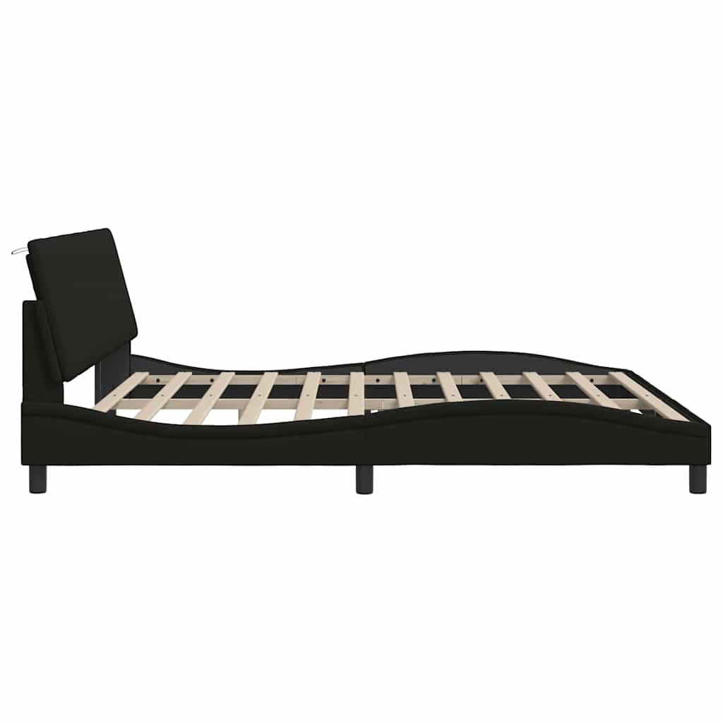 Bettgestell ohne Matratze "Hanko" Schwarz 200x200 cm Stoff