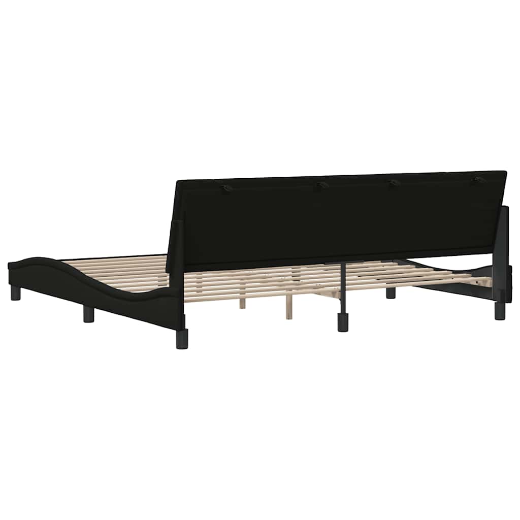 Bettgestell ohne Matratze "Hanko" Schwarz 200x200 cm Stoff