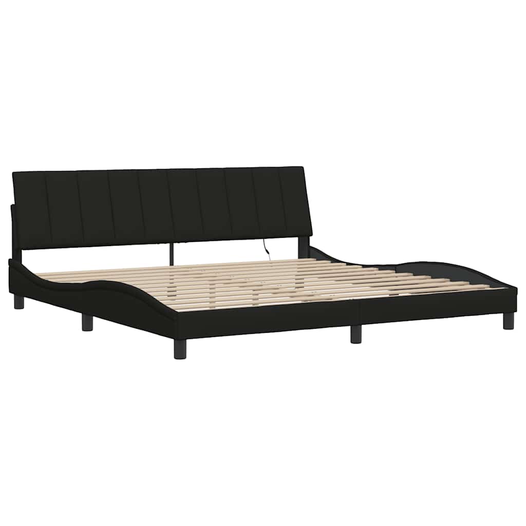 Bettgestell ohne Matratze "Hanko" Schwarz 200x200 cm Stoff