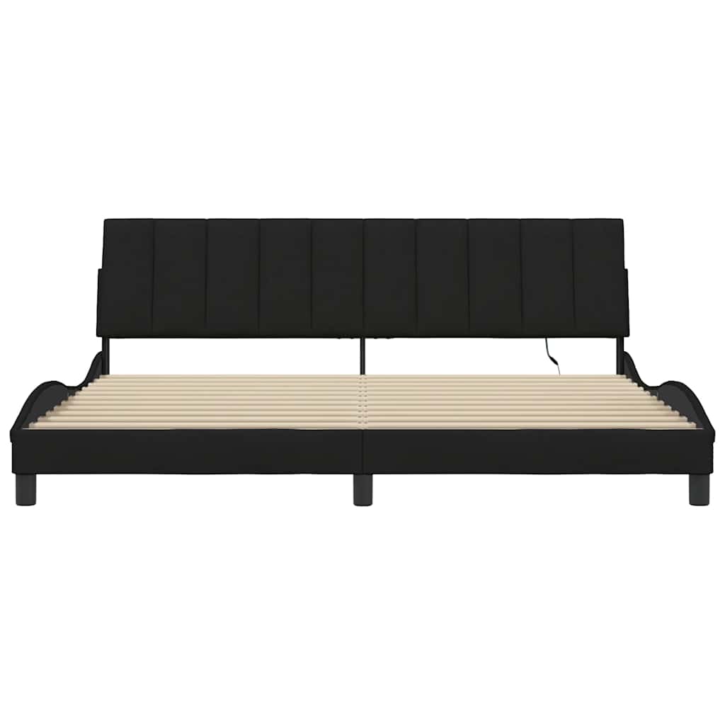 Bettgestell ohne Matratze "Hanko" Schwarz 200x200 cm Stoff