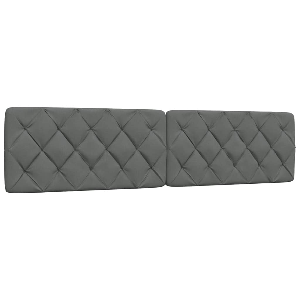 Bettgestell mit LED ohne Matratze Dunkelgrau 200x200 cm Stoff