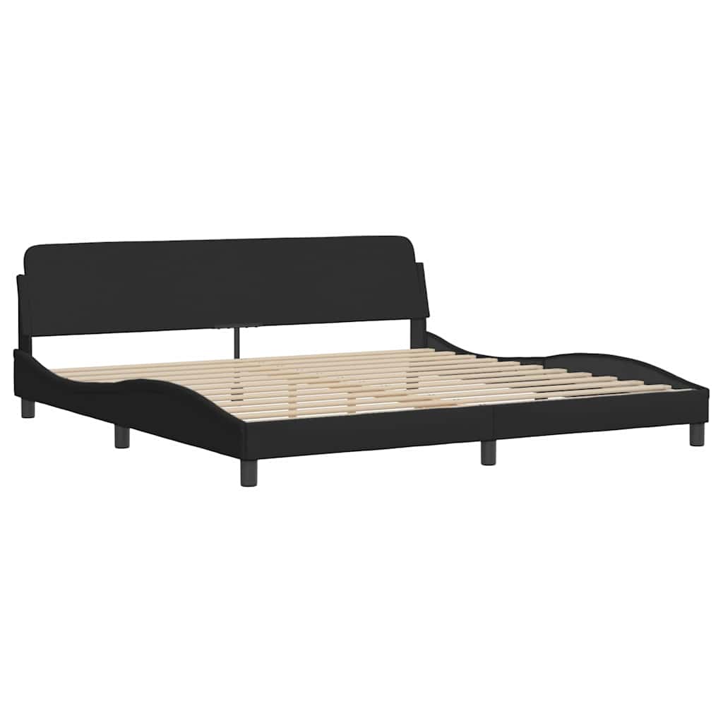 Bettgestell mit LED ohne Matratze Schwarz 200x200 cm Stoff