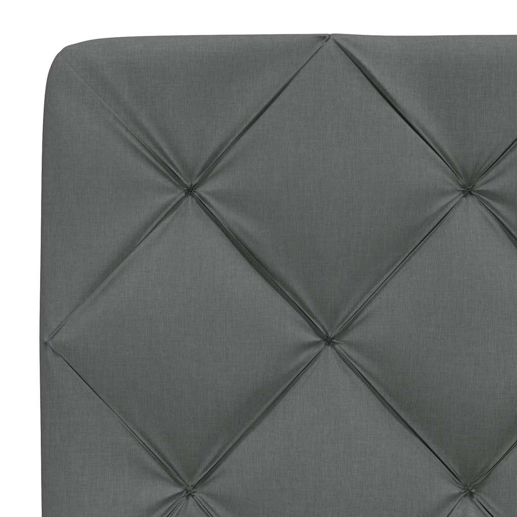 Bett mit Matratze Dunkelgrau 200x200 cm Stoff
