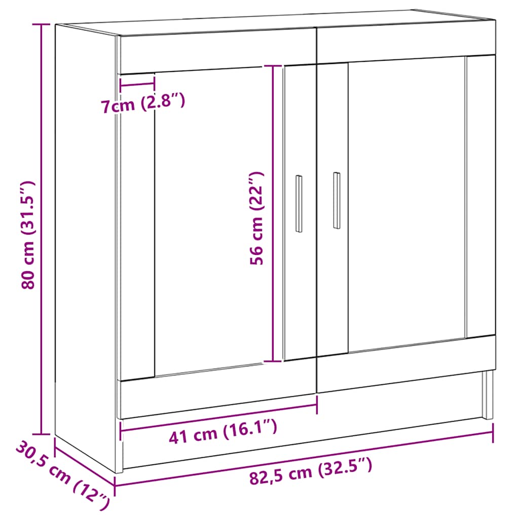 Bücherschrank Artisan-Eiche 82,5x30,5x80 cm Holzwerkstoff