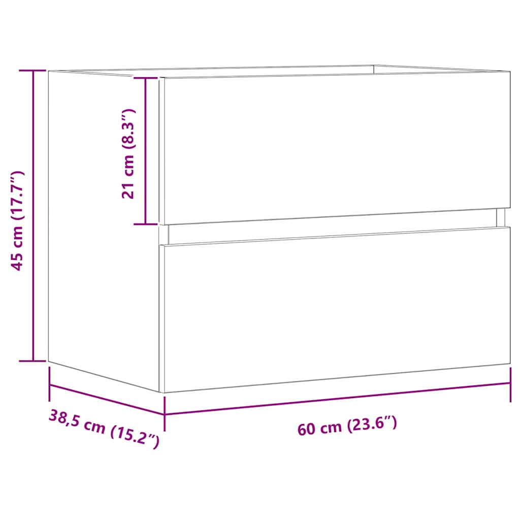 Badschrank Artisan-Eiche 60x38,5x45 cm Holzwerkstoff