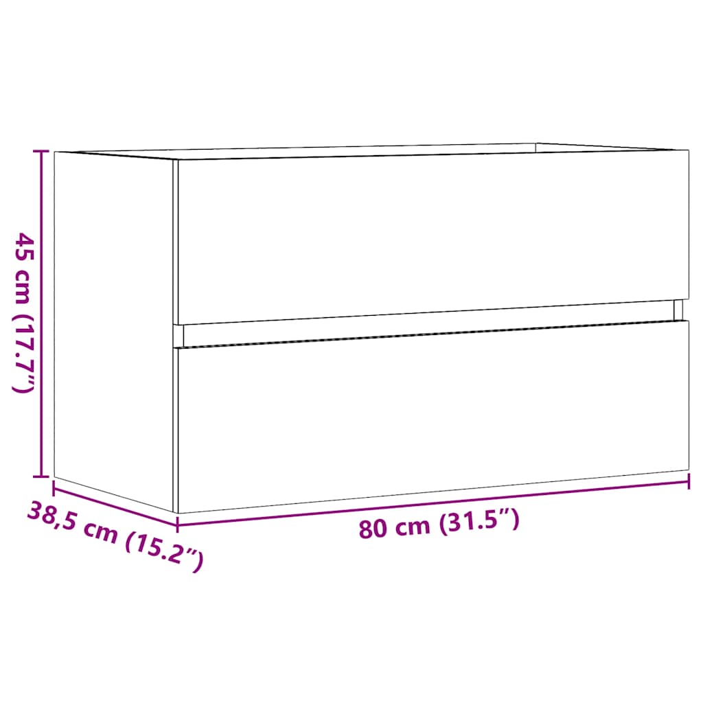Bad-Hängeschrank Artisan-Eiche 80x38,5x45 cm Holzwerkstoff