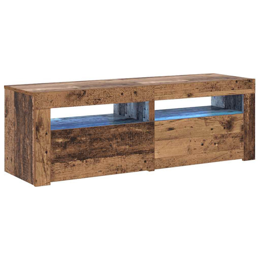 TV-Schrank mit LED Altholz-Optik 120x35x40 cm Holzwerkstoff