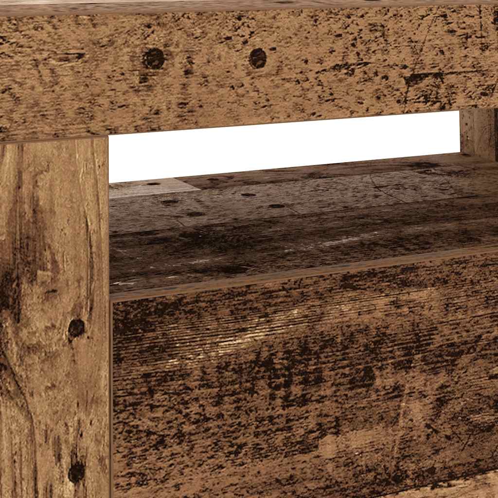 TV-Schrank mit LED Altholz-Optik 120x35x40 cm Holzwerkstoff