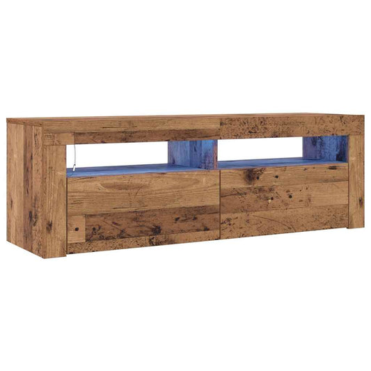 TV-Schrank mit LED Altholz-Optik 120x35x40 cm Holzwerkstoff