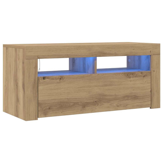 TV-Schrank mit LED-Leuchten Artisan-Eiche 90x35x40 cm
