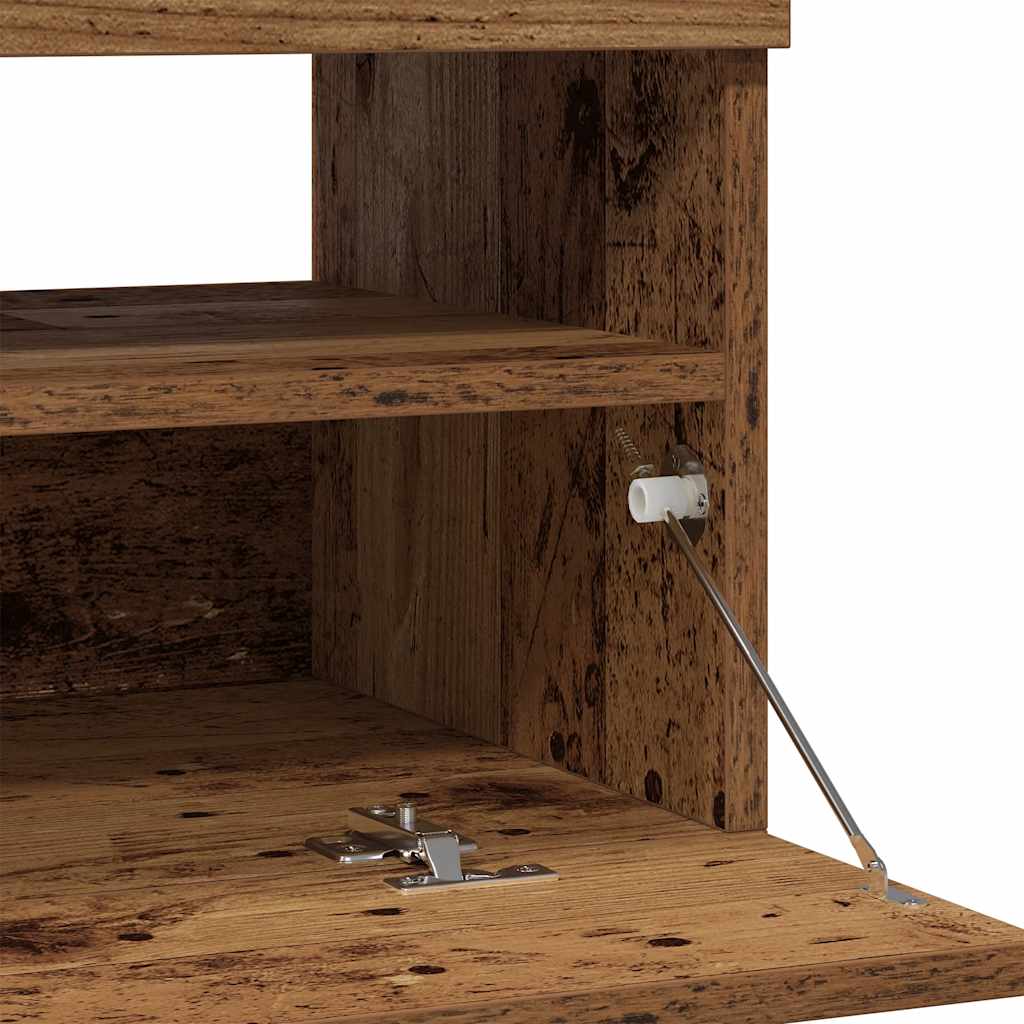 TV-Schrank mit LED-Leuchten Altholz-Optik 100x35x40 cm