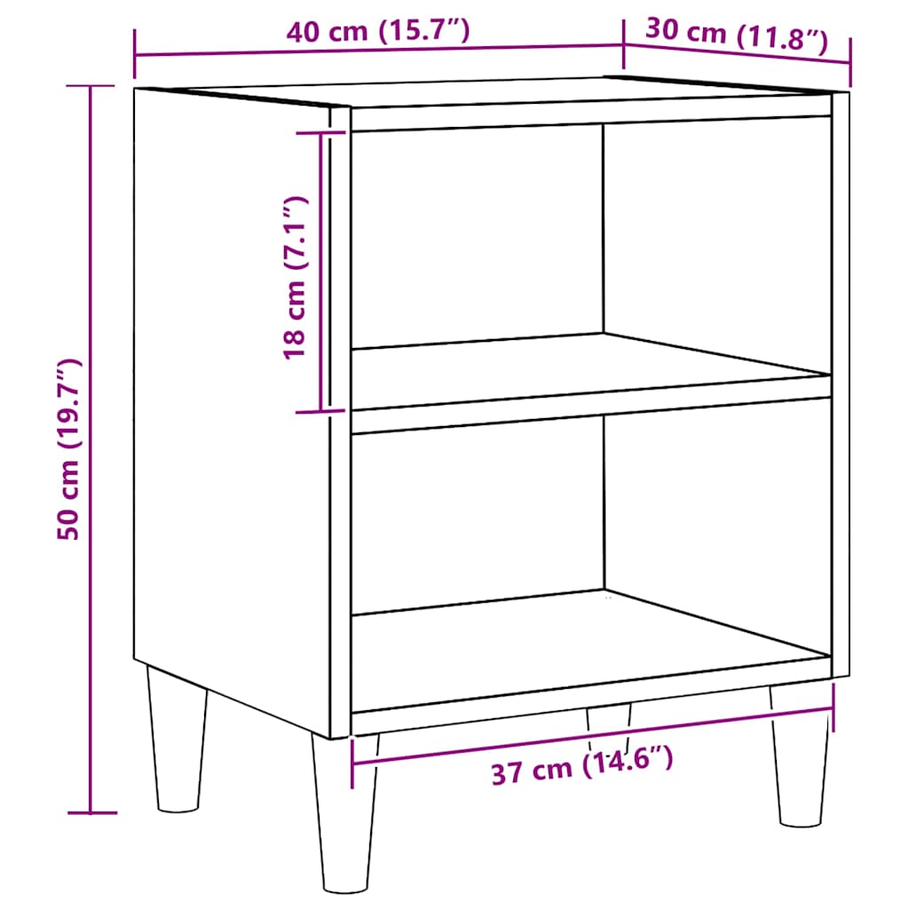 Nachttisch Artisan-Eiche 40x30x50 cm Holzwerkstoff