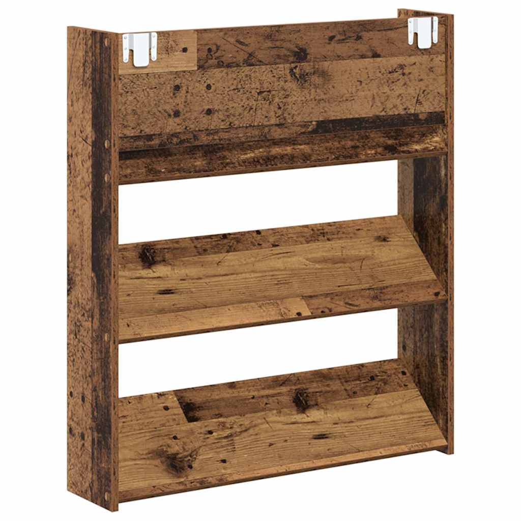 Schuhregal Wandmontage Altholz-Optik 80x18x90 cm Holzwerkstoff