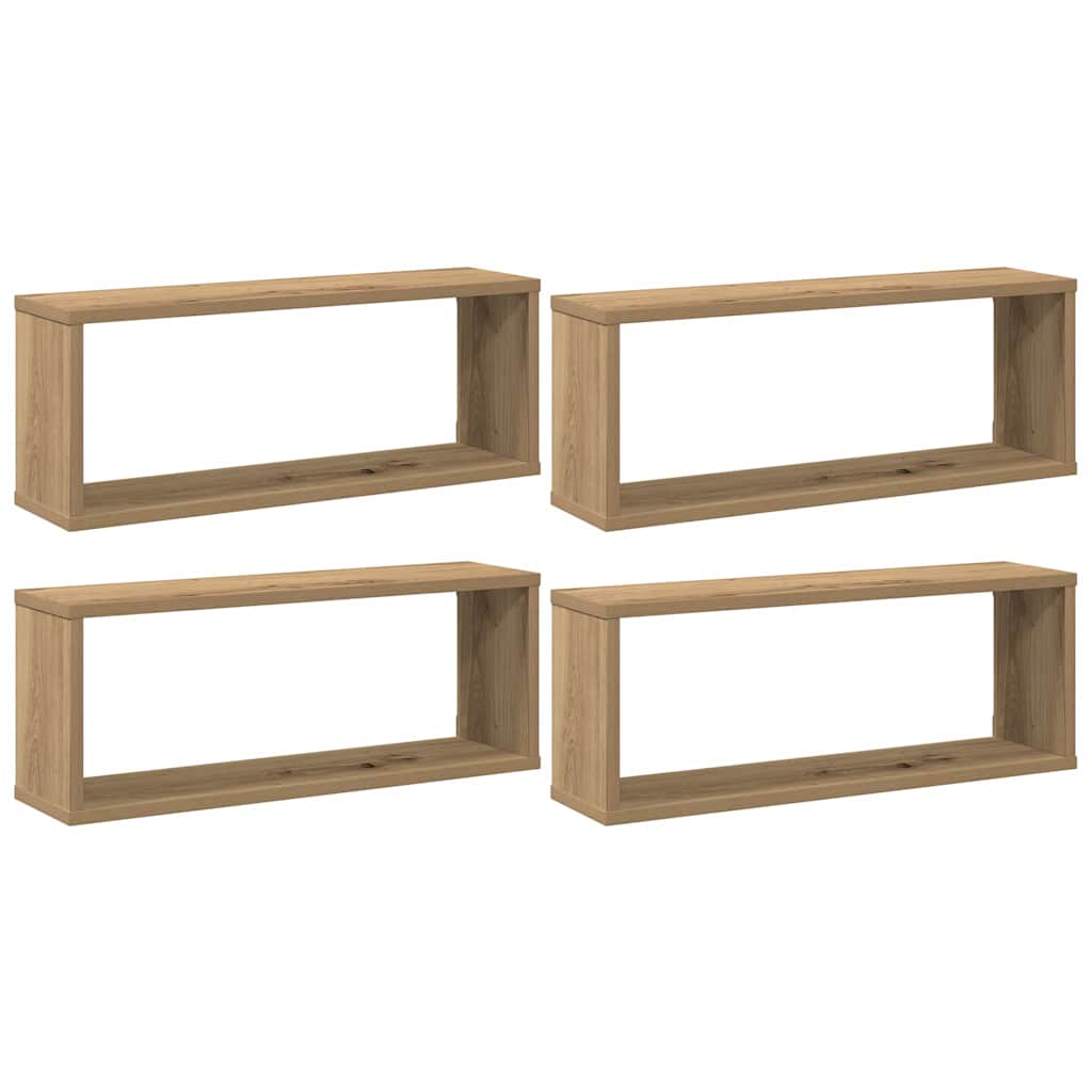 Wandregale 4 Stk. Artisan-Eiche 60x15x23 cm Holzwerkstoff