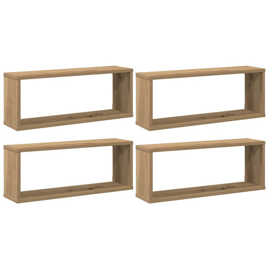 Wandregale 4 Stk. Artisan-Eiche 60x15x23 cm Holzwerkstoff