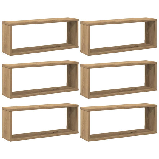Wandregale 6 Stk. Artisan-Eiche 60x15x23 cm Holzwerkstoff