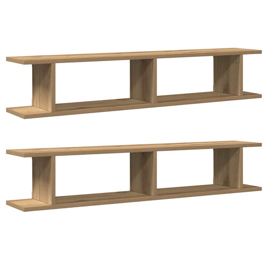 Wandregale 2 Stk. Artisan-Eiche 105x18x20 cm Holzwerkstoff