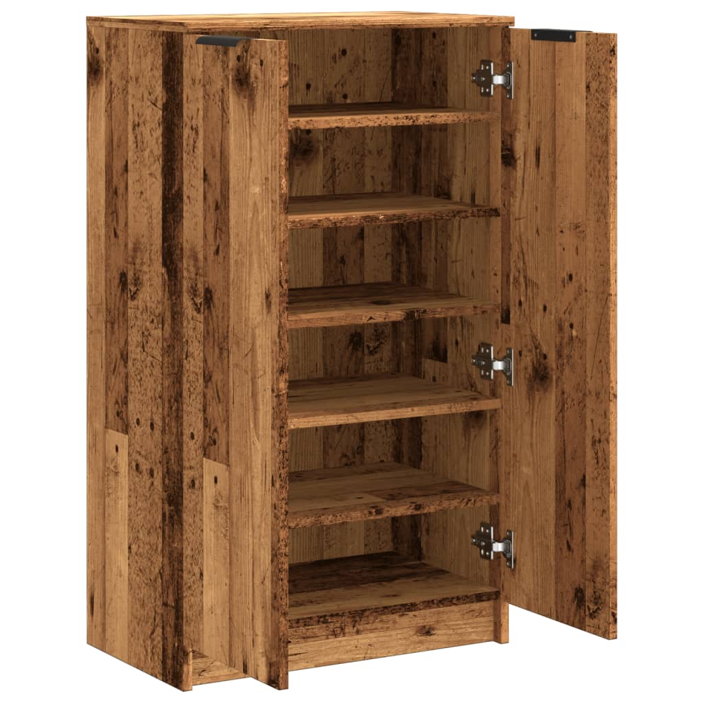 Schuhschrank Altholz-Optik 59x35x100,5 cm Holzwerkstoff