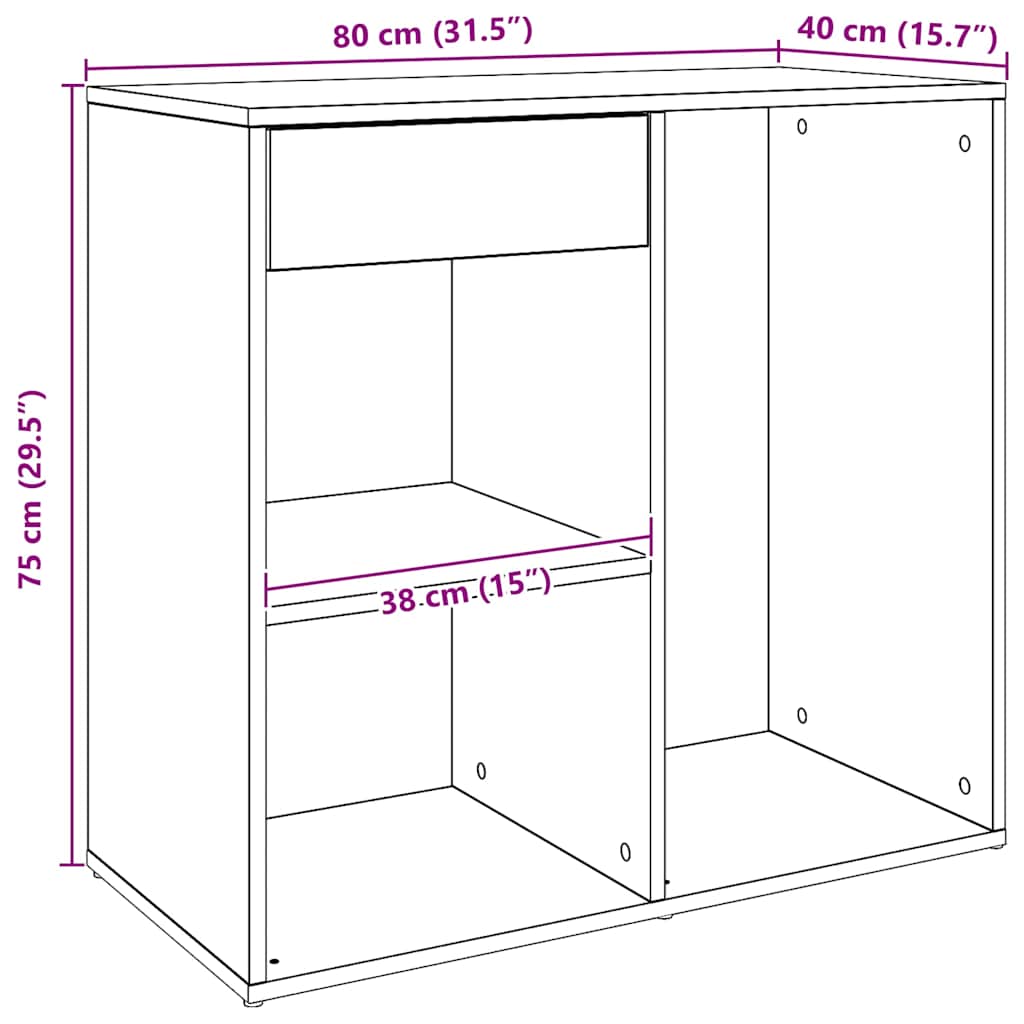 Kosmetikschrank Artisan-Eiche 80x40x75 cm Holzwerkstoff