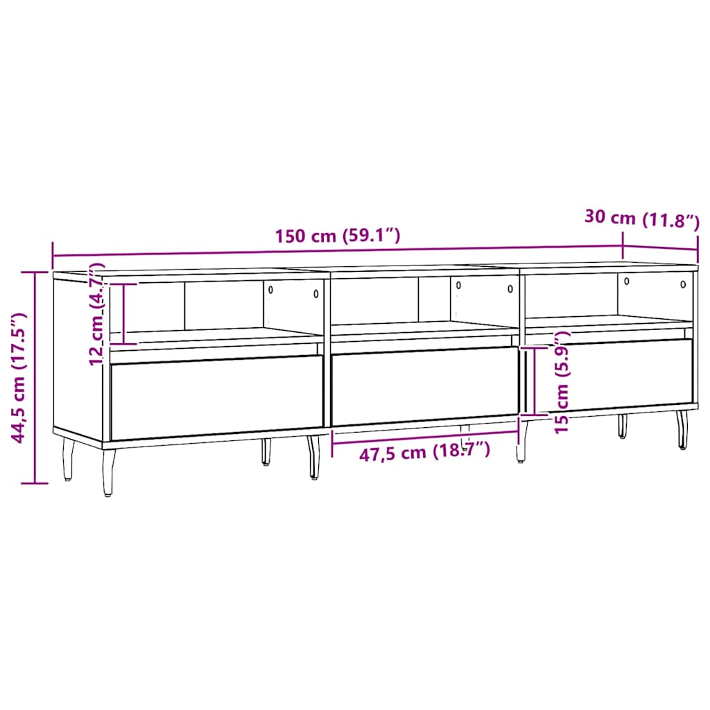 TV-Schrank Artisan-Eiche 150x30x44,5 cm Holzwerkstoff