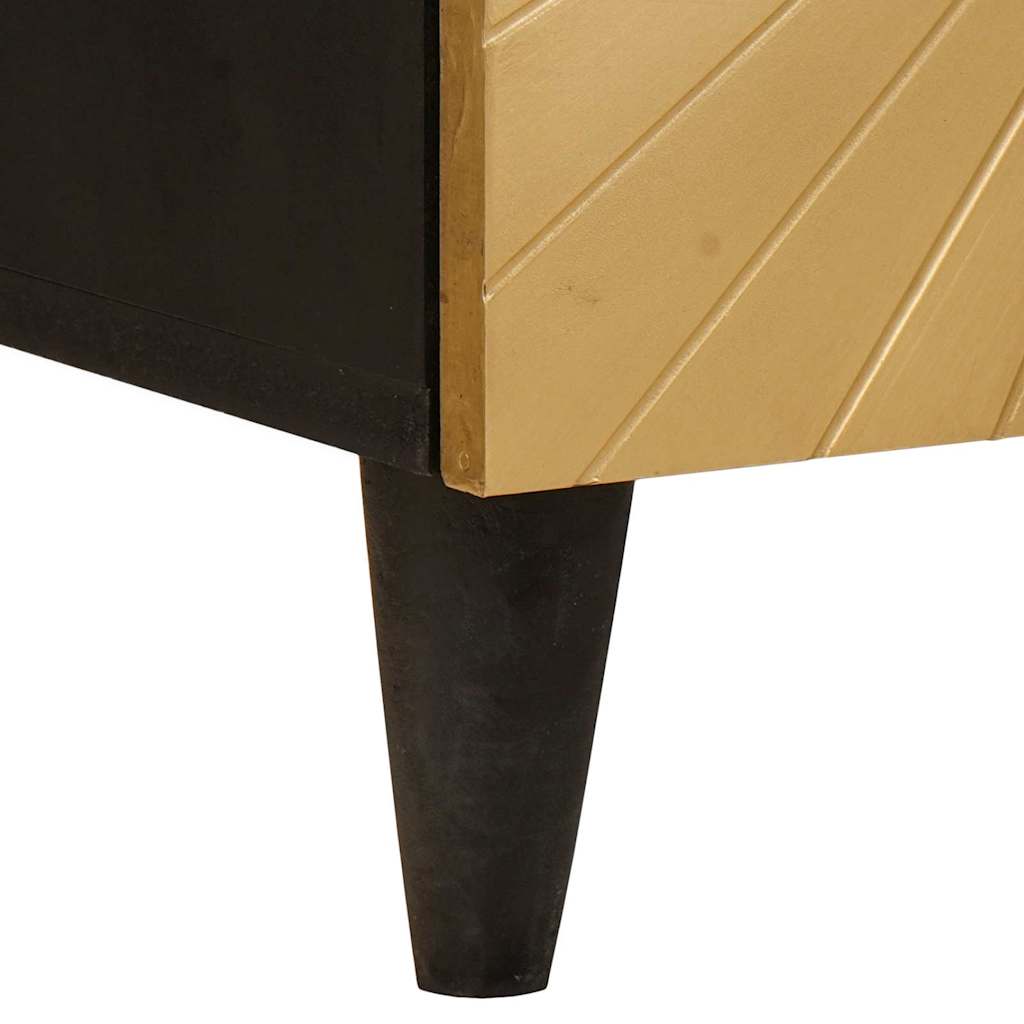 Nachttisch Schwarz und Gold 40 x 33.5 x 46 cm