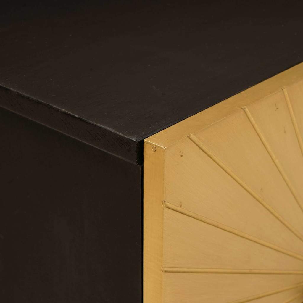 Nachttisch mit Schubladen Schwarz und Gold 40 x 33.5 x 46 cm