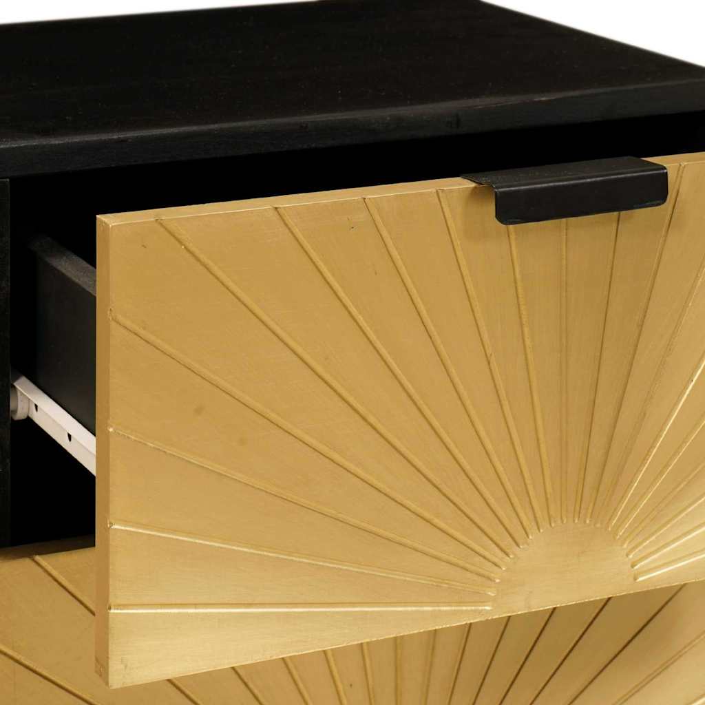 Nachttisch 2 pcs Schwarz und Gold 40 x 33.5 x 46 cm
