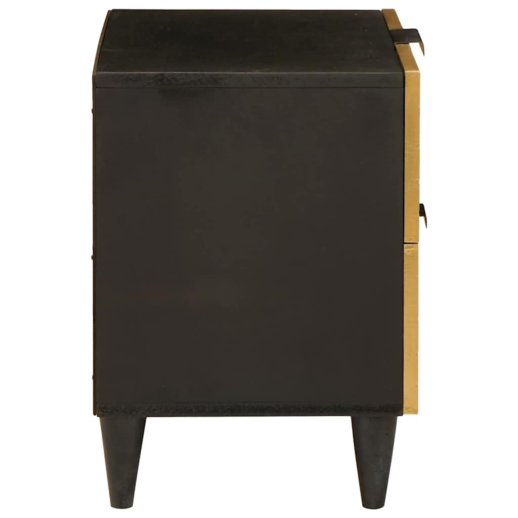 Nachttisch 2 pcs Schwarz und Gold 40 x 33.5 x 46 cm