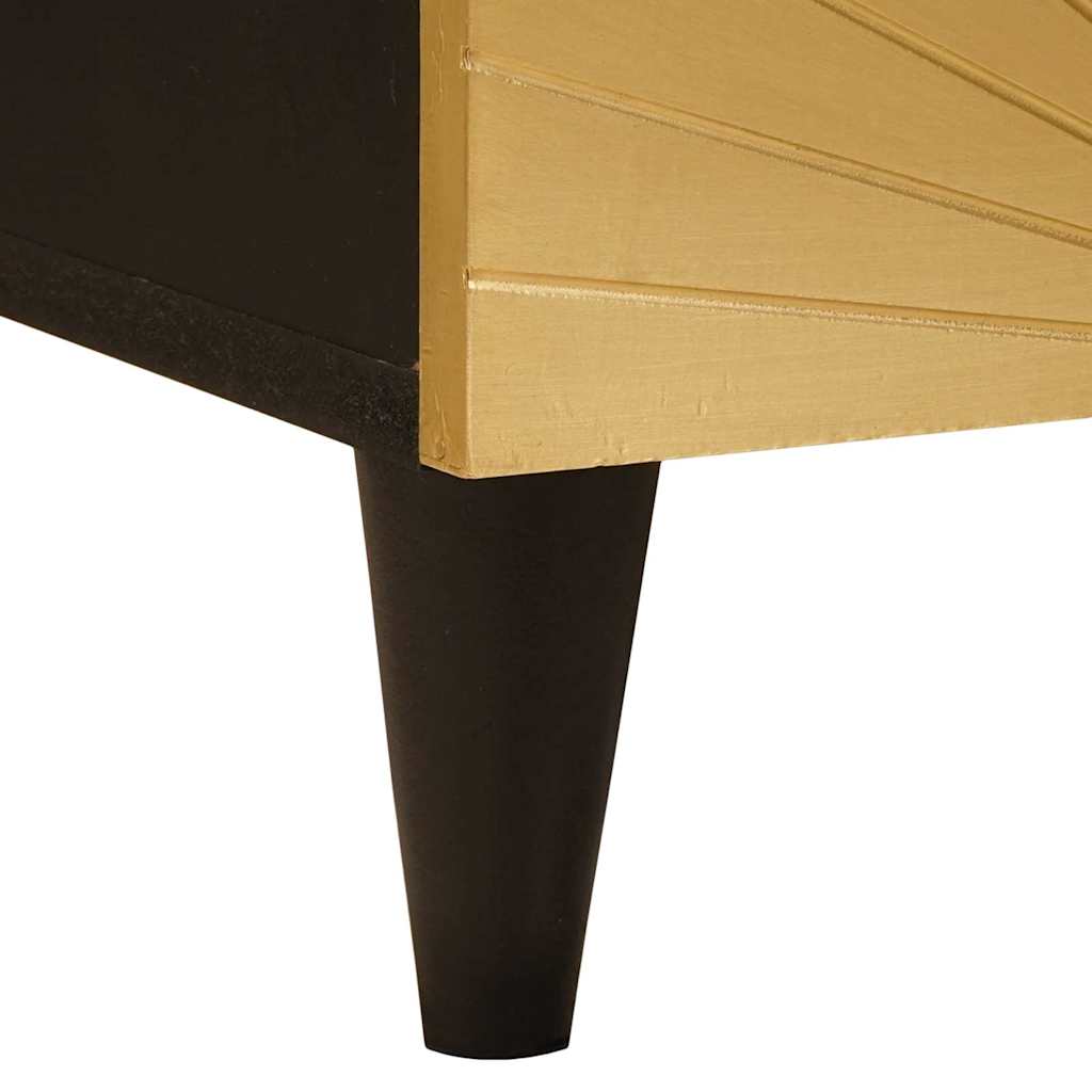 Nachttisch 2 pcs Schwarz und Gold 40 x 33 x 46 cm