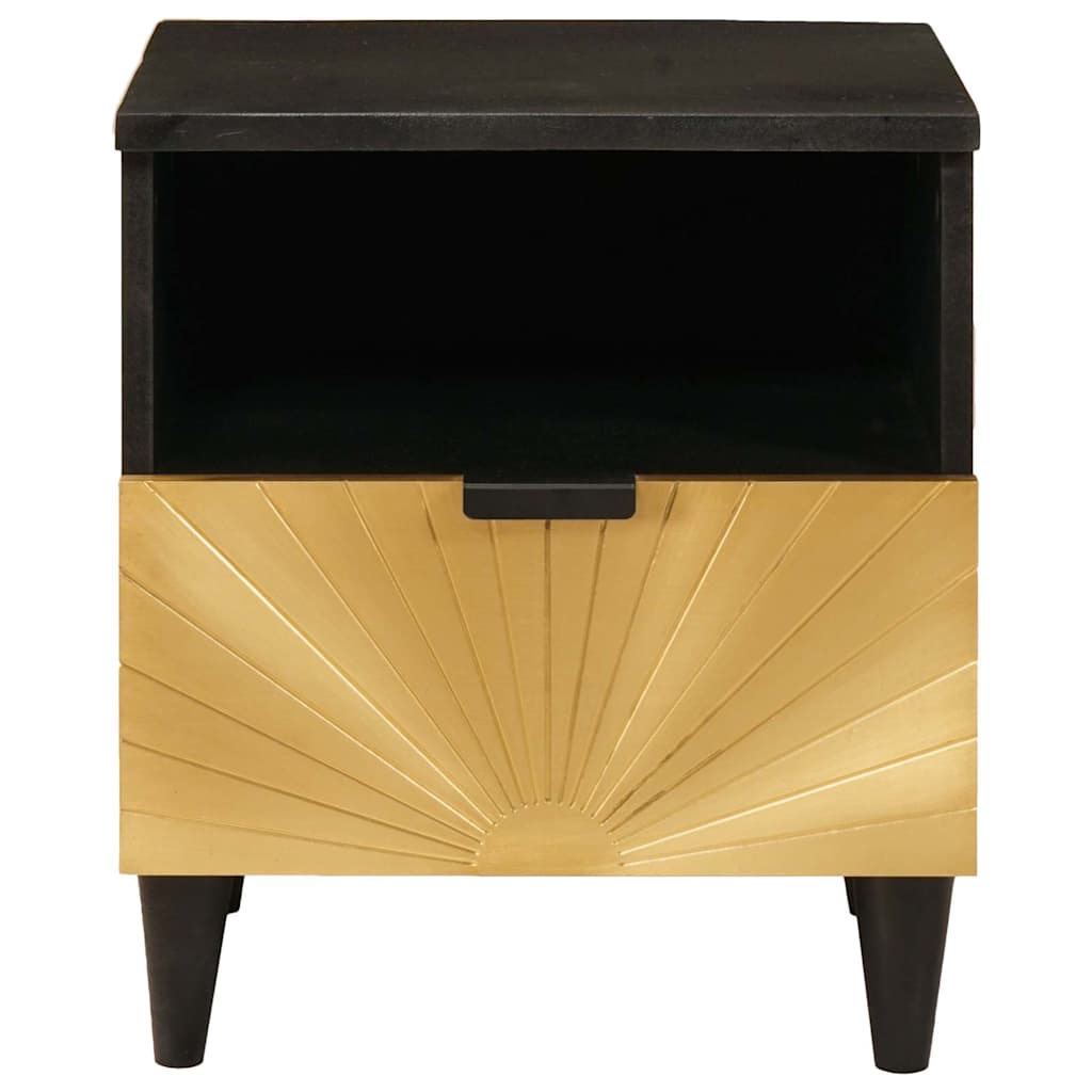 Nachttisch 2 pcs Schwarz und Gold 40 x 33 x 46 cm