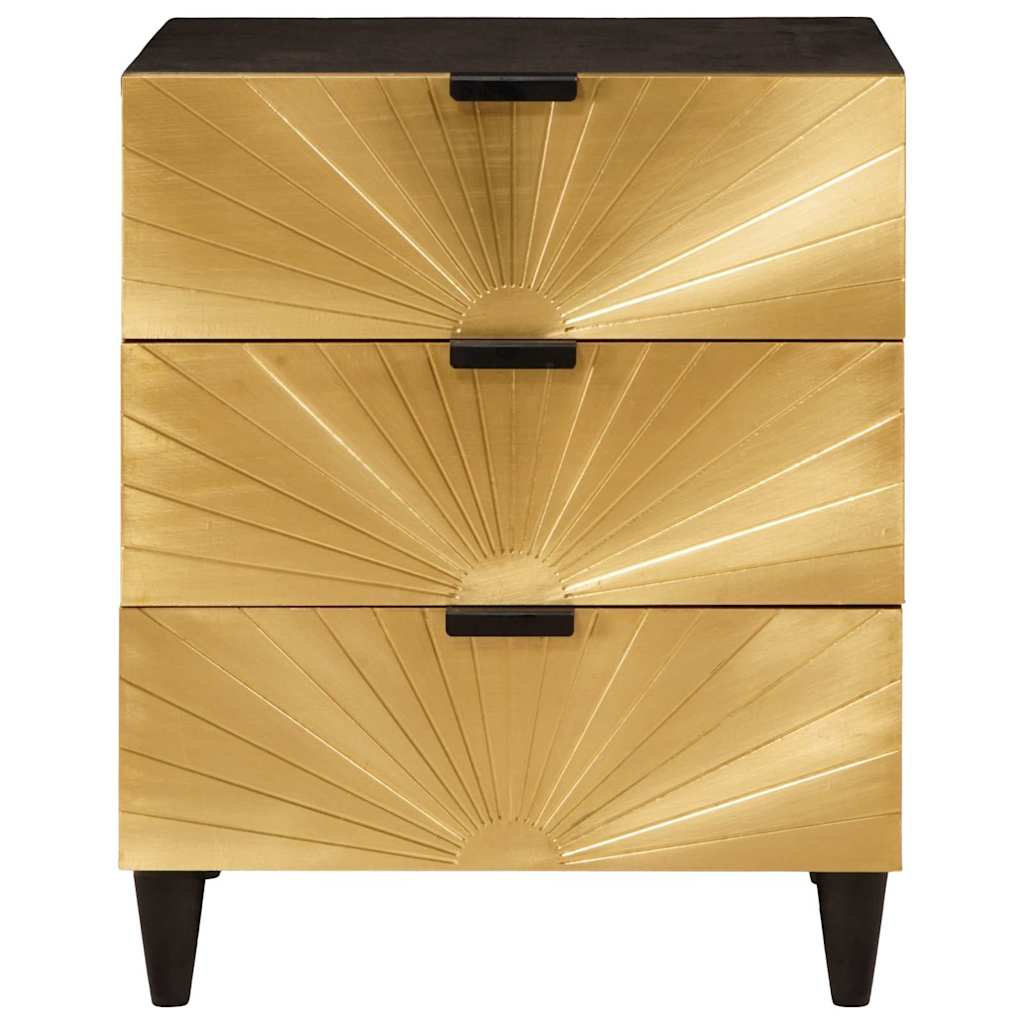 Nachttisch mit Schubladen Schwarz und Gold 50 x 33 x 60 cm