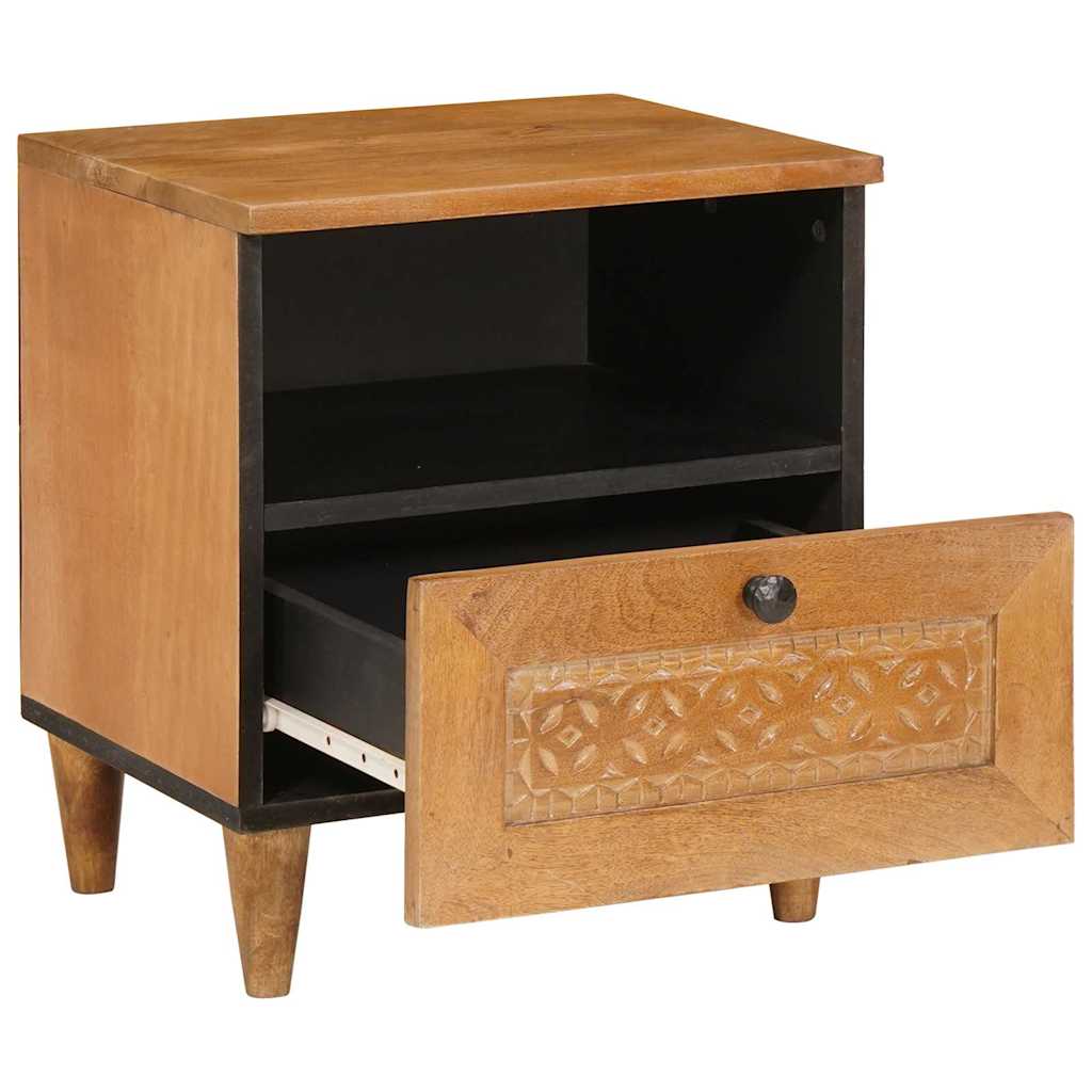 Nachttisch 2 pcs Hellbraun 40 x 33 x 46 cm massives Mangoholz